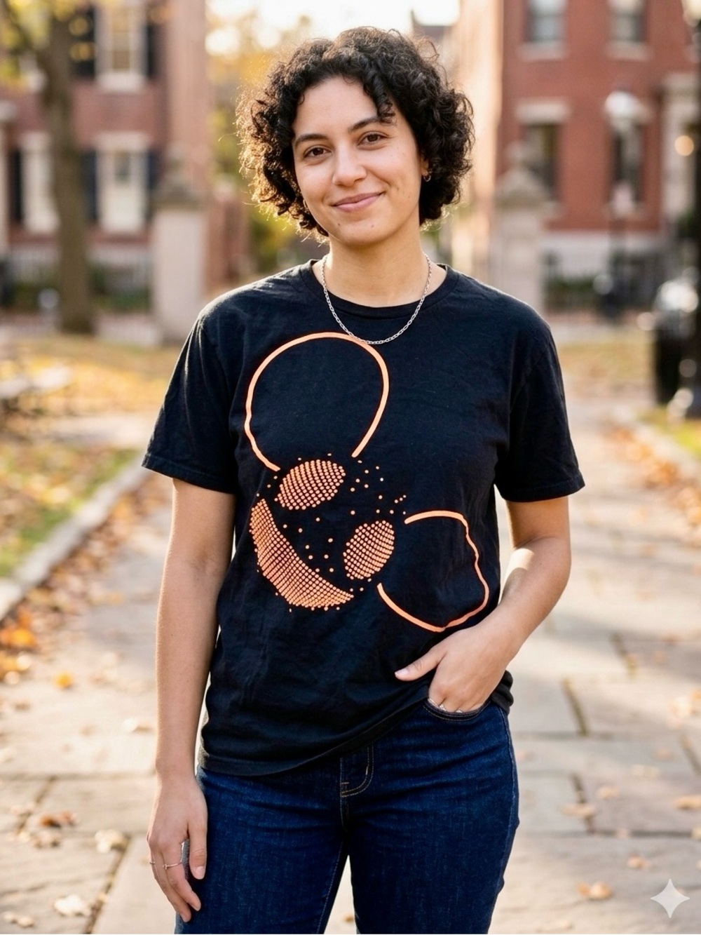 Anvil Deadmau5 Black & Orange Graphic T-Shirt XL Unisex